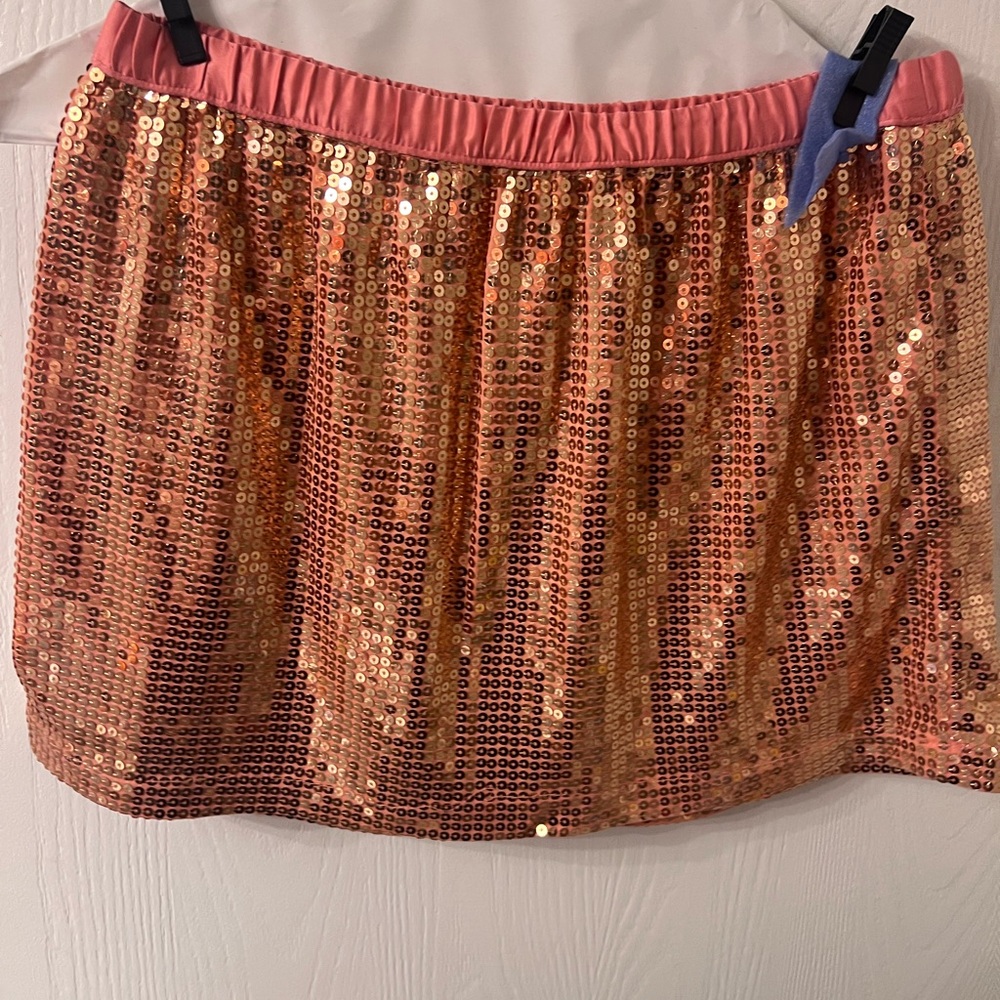 Sequin Skirt in Shimmering Gold and Pink